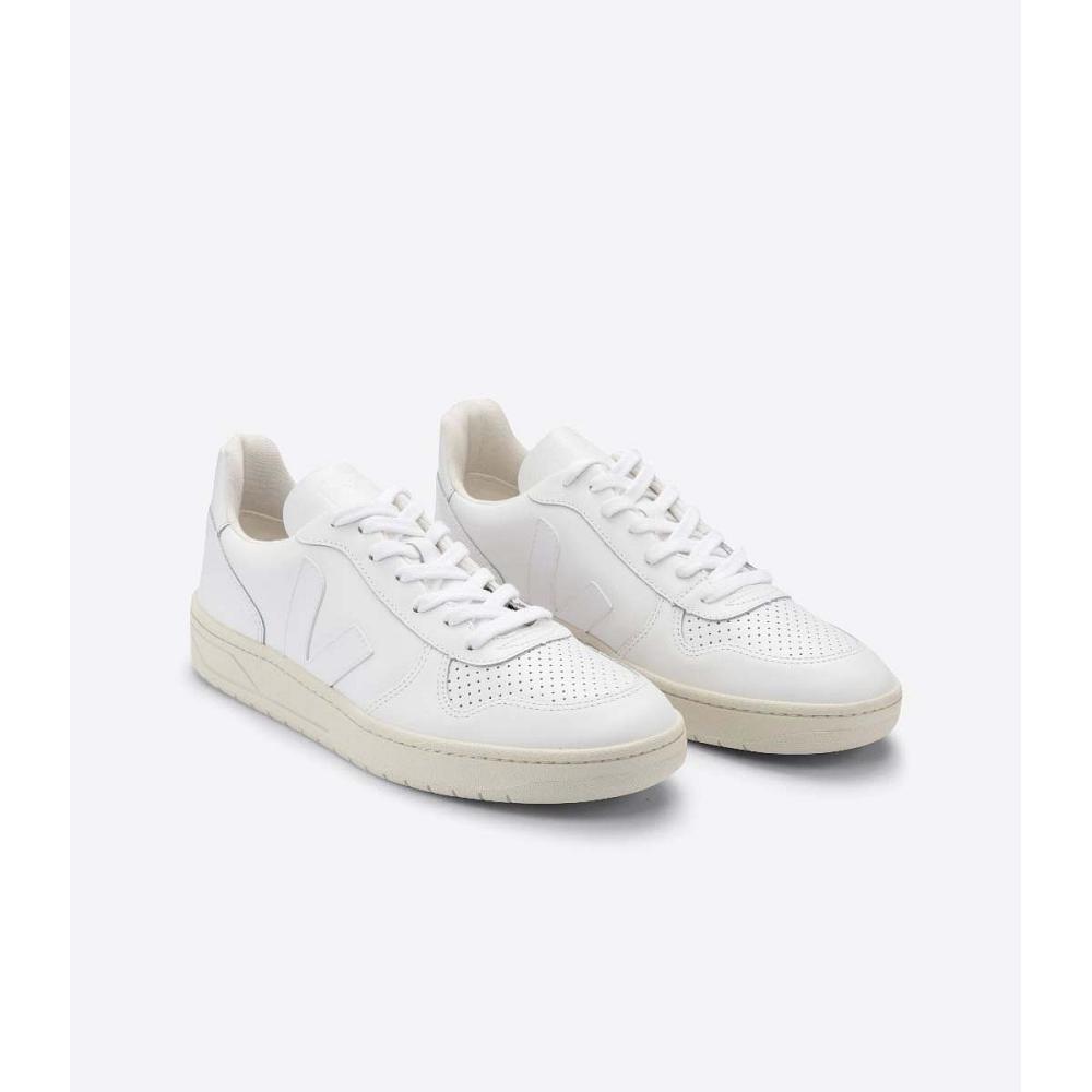 Veja V-10 LEATHER Men's Sneakers White | CA 339SGL